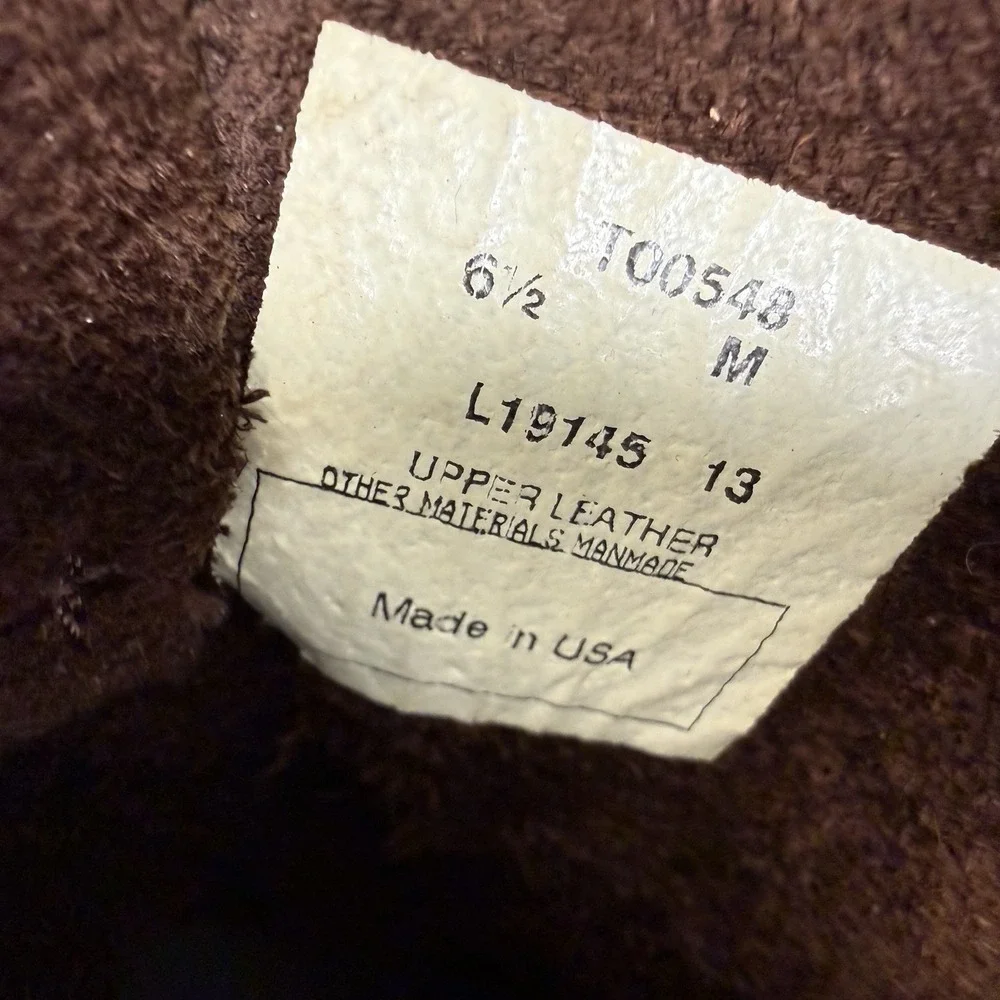Vintage Shoe Company Leather Back Lace Brown Mid Calf Moto Boots USA Made 6.5M